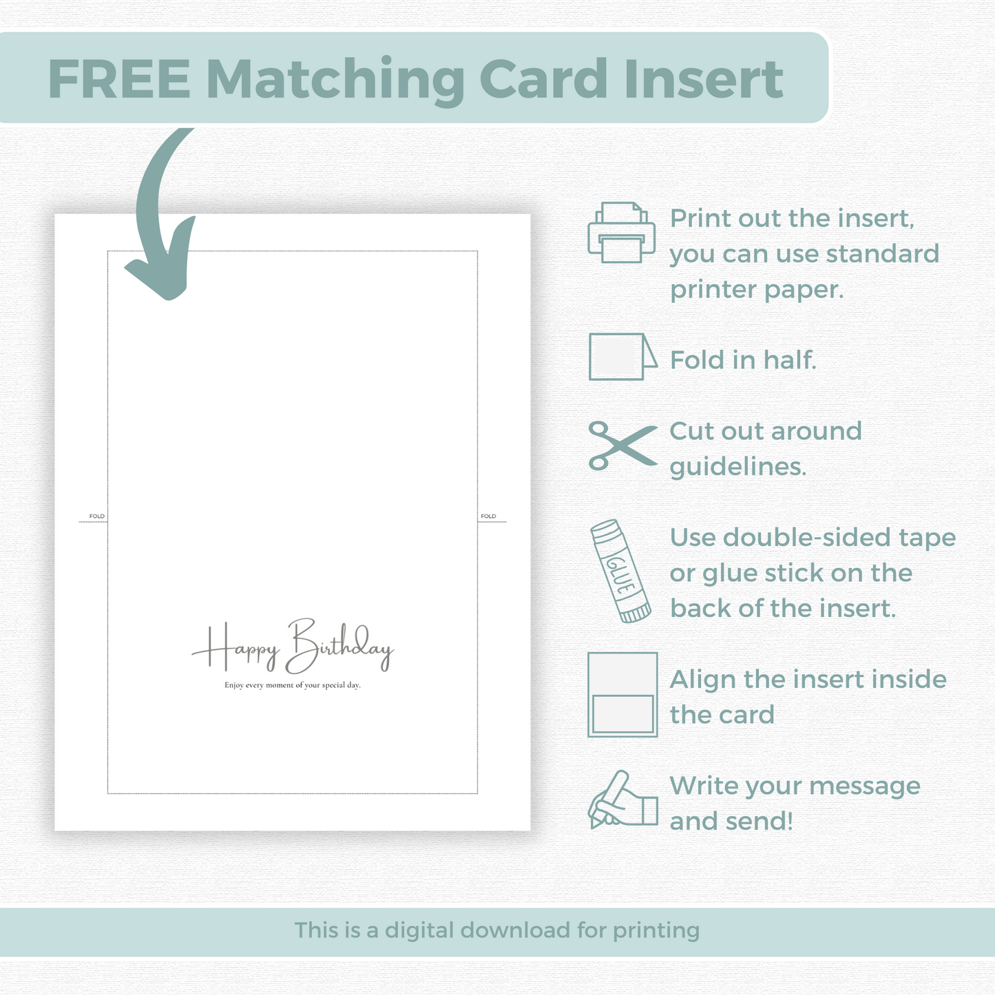 Printable Birthday Card - Flowers
