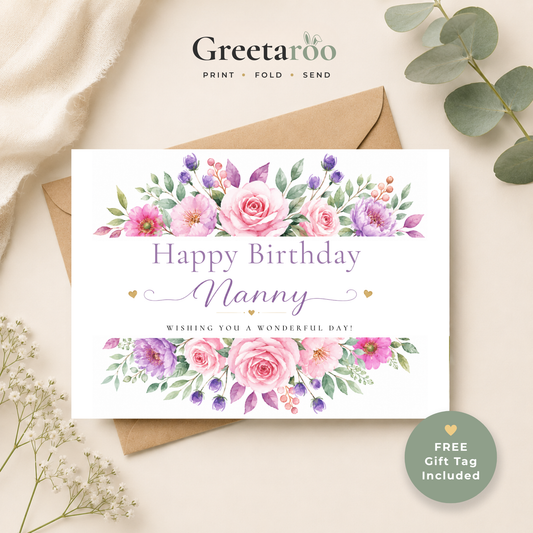 Printable Birthday Card for Nanny