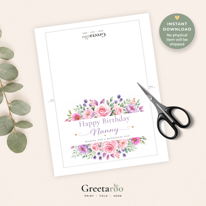 Printable Birthday Card for Nanny