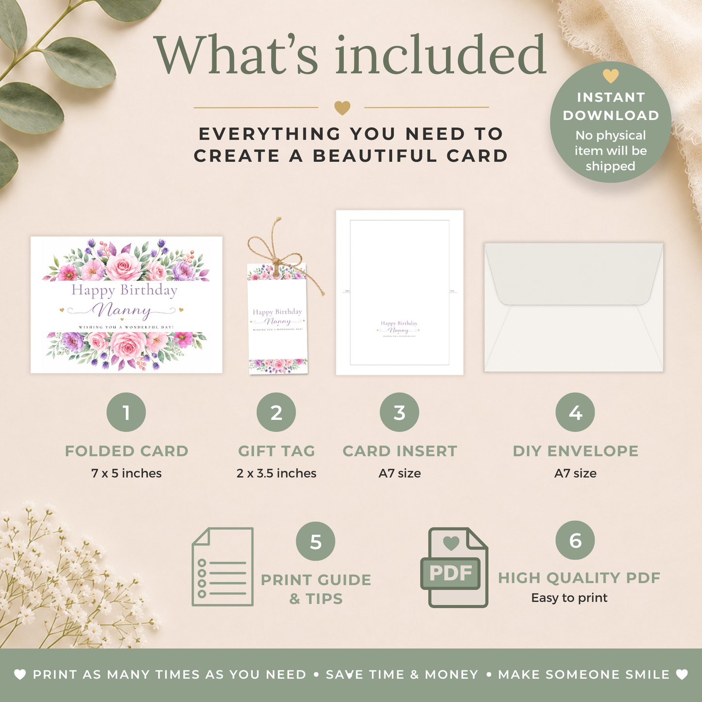 Printable Birthday Card for Nanny