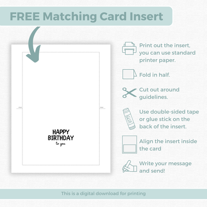 Printable Birthday Card - Dinosaur