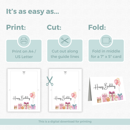 Printable Birthday Card - Presents