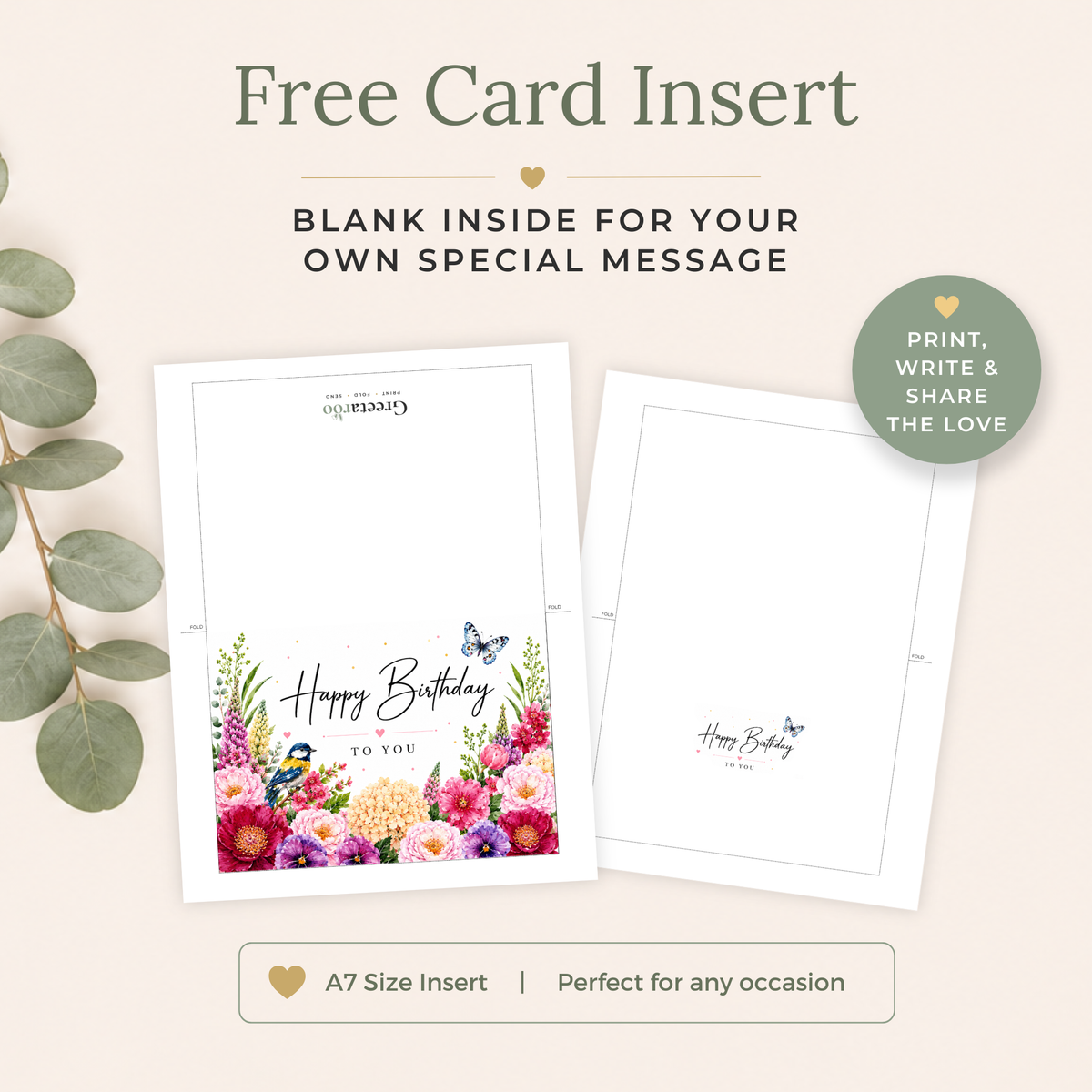 Floral Printable Birthday Card