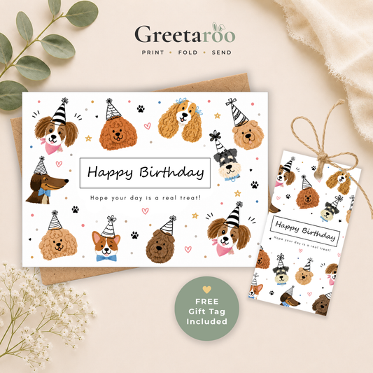 Funny Dog Printable Birthday Card