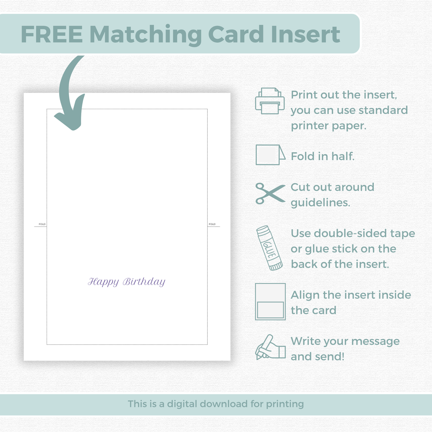 Printable Birthday Card - Wild Flowers