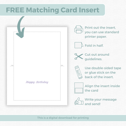 Printable Birthday Card - Wild Flowers