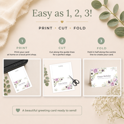 Floral Printable Birthday Card