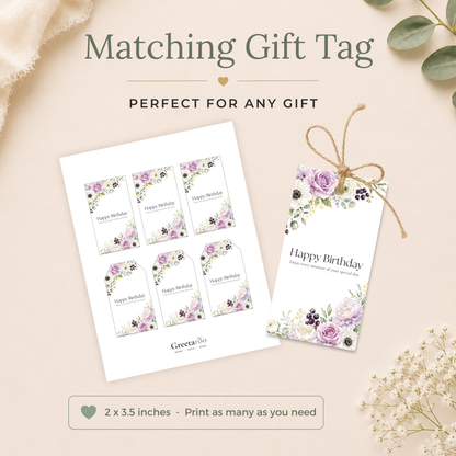 Floral Printable Birthday Card