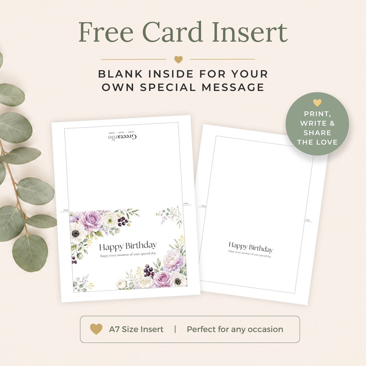 Floral Printable Birthday Card