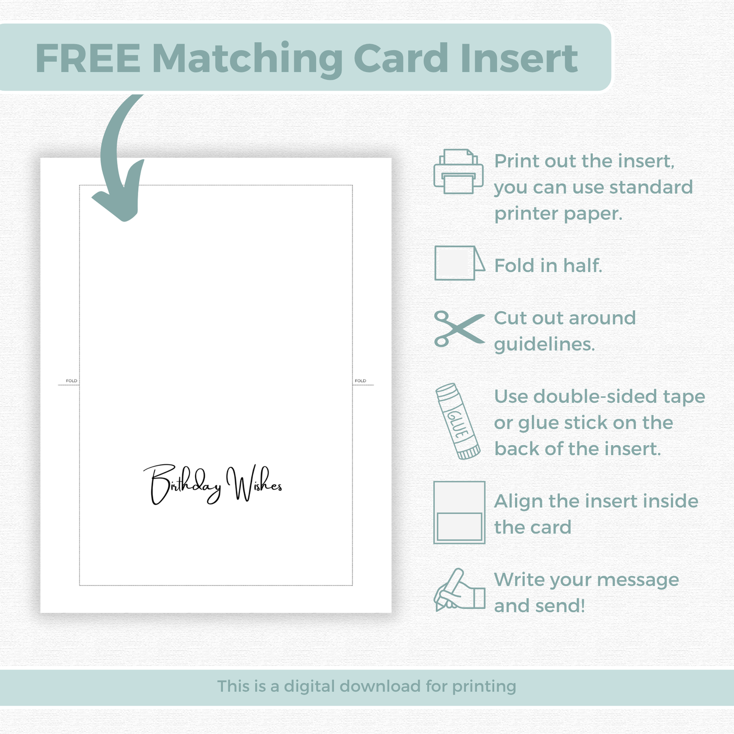 Printable Birthday Card - Floral