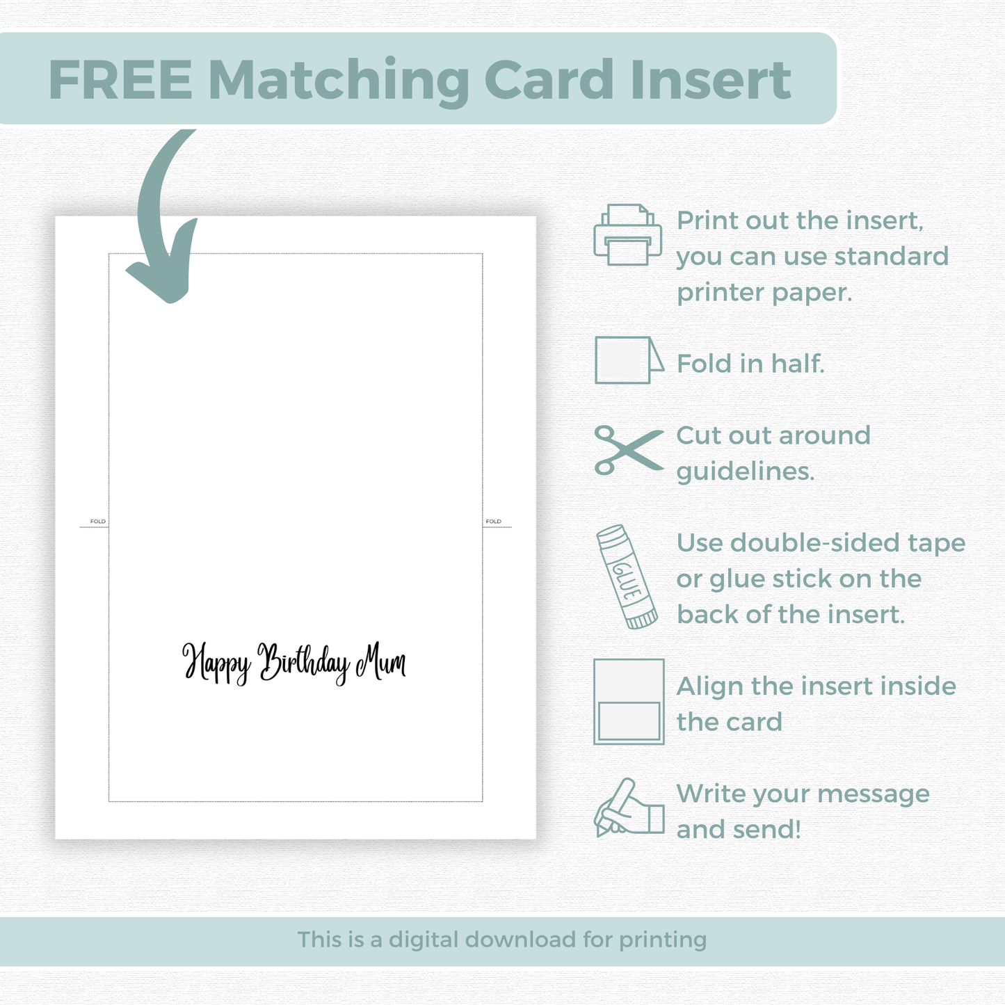 Printable Birthday Card - Tea Party