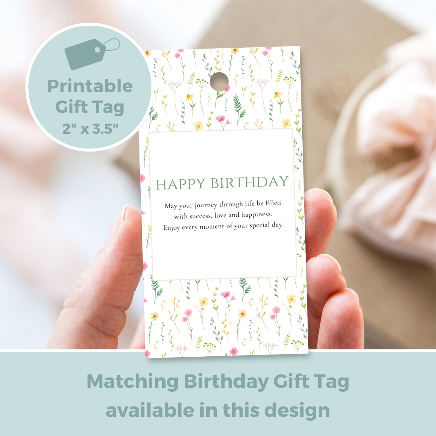 Printable Birthday Card - Pretty Flowers