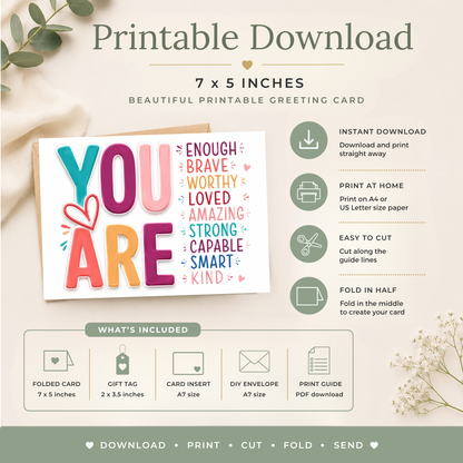 Affirmation Printable Birthday Card