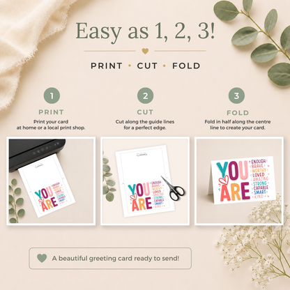 Affirmation Printable Birthday Card