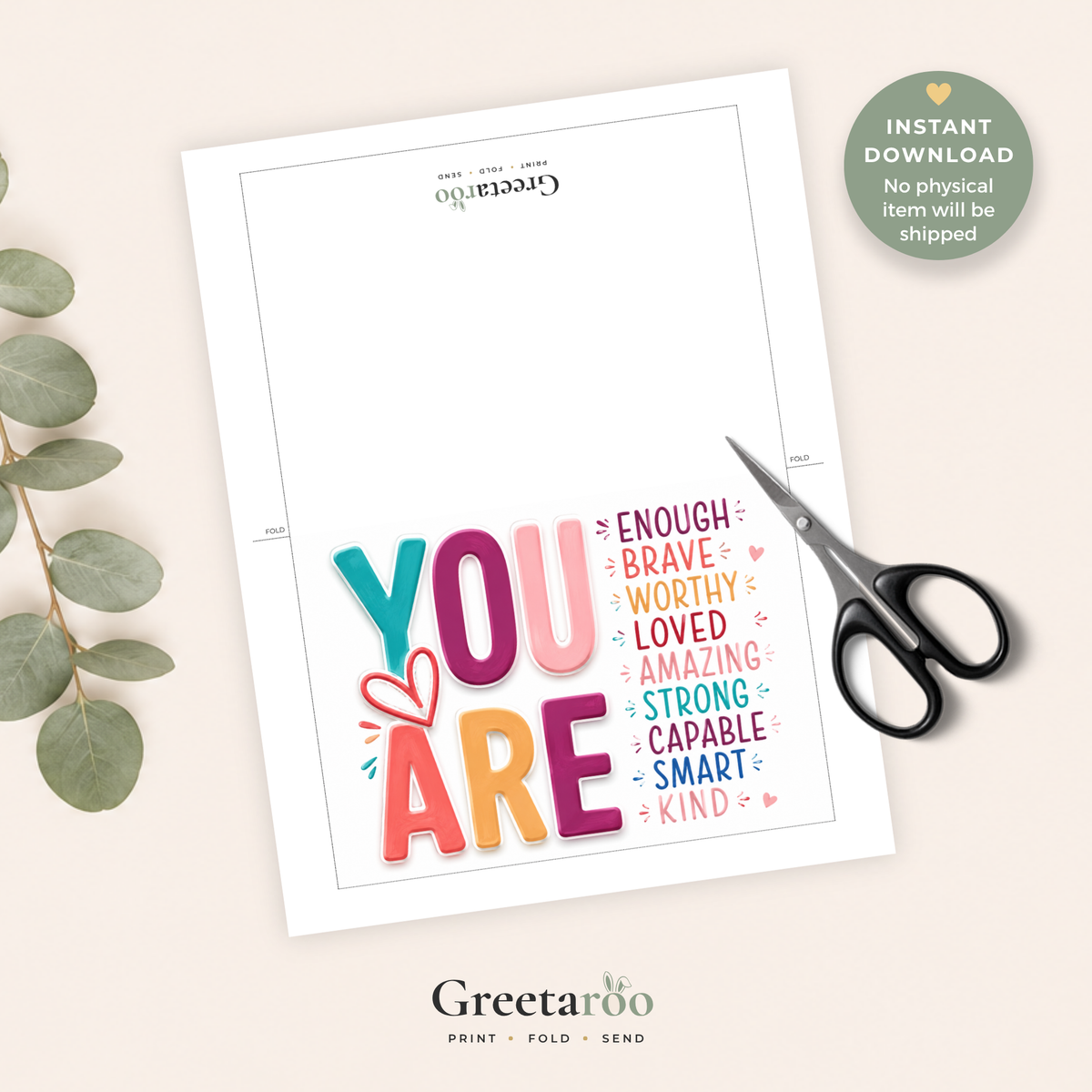 Affirmation Printable Birthday Card