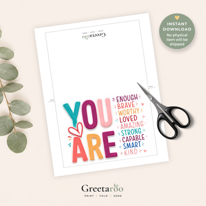 Affirmation Printable Birthday Card