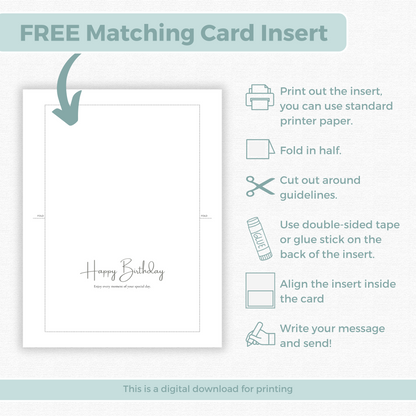 Printable Birthday Card - Flowers