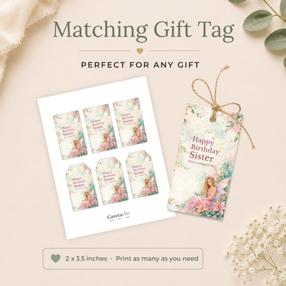Printable Birthday Card with Magical Fairy