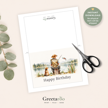 Printable Fishing Birthday Card for Him