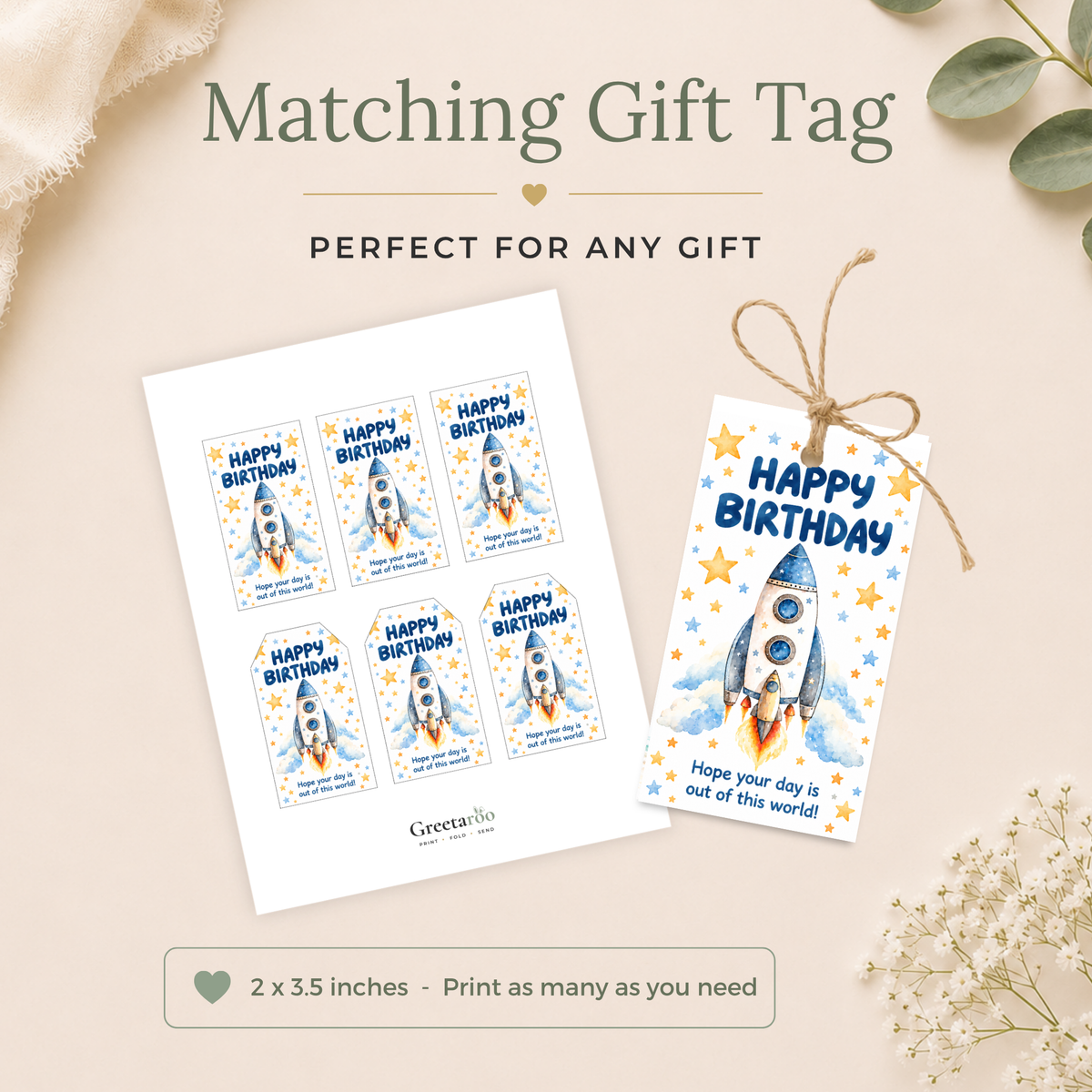 Printable Space Birthday Card