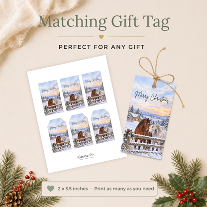 Printable Horse Christmas Card