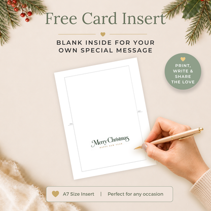Printable Poinsettia Christmas Card
