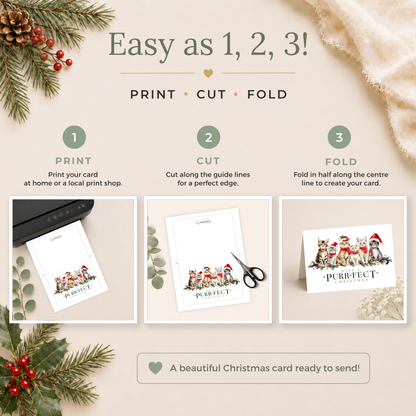 Purrfect Printable Christmas Card