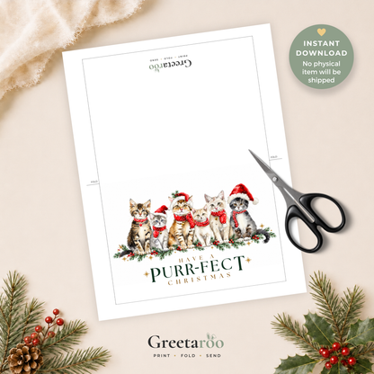 Purrfect Printable Christmas Card