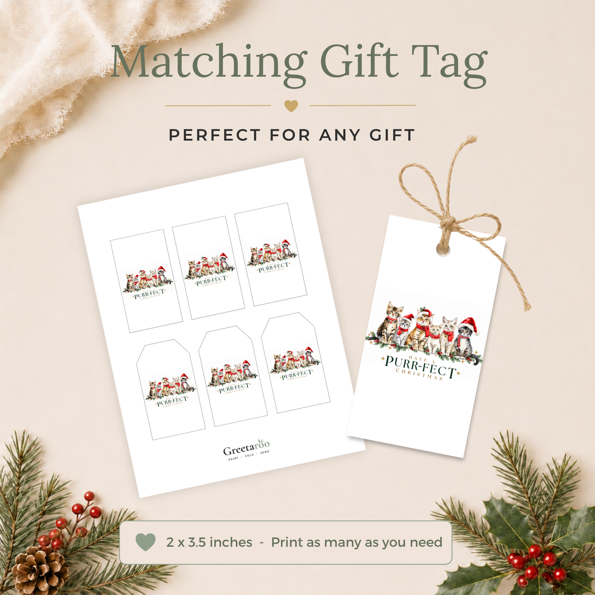 Purrfect Printable Christmas Card