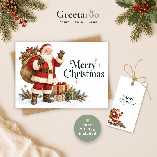 Santa Printable Christmas Card