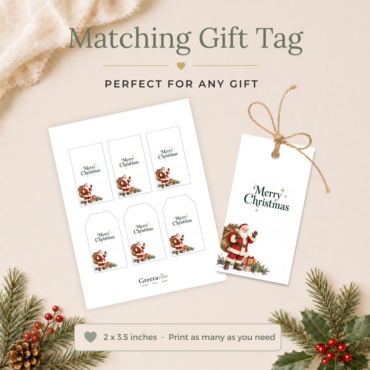 Santa Printable Christmas Card