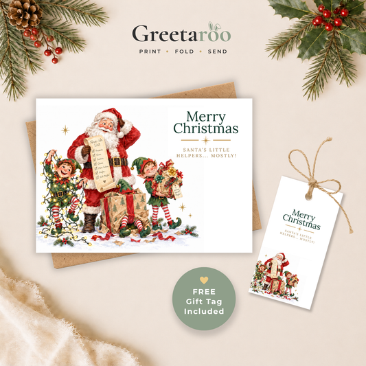 Funny Santa Printable Christmas Card