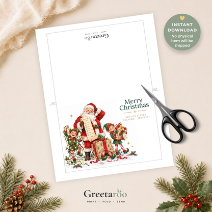 Funny Santa Printable Christmas Card