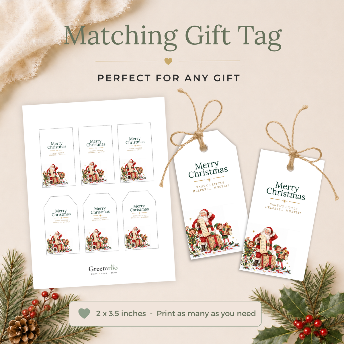 Funny Santa Printable Christmas Card