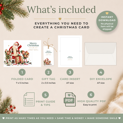 Funny Santa Printable Christmas Card