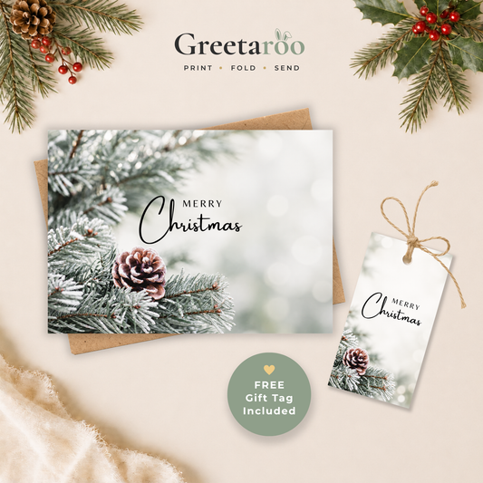 Winter Scene Printable Christmas Card