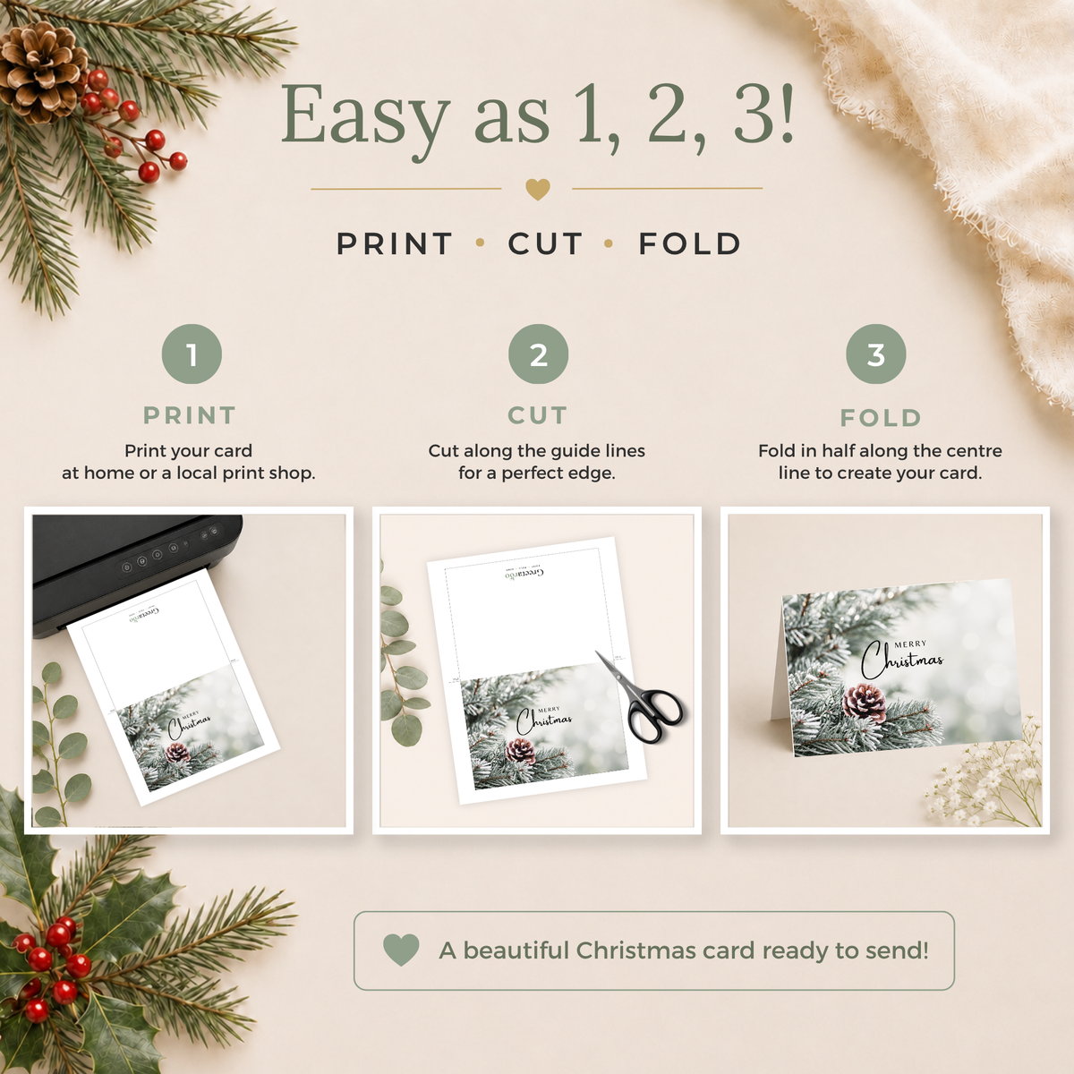 Winter Scene Printable Christmas Card