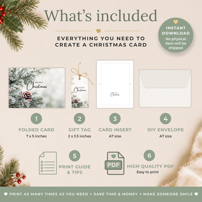 Winter Scene Printable Christmas Card