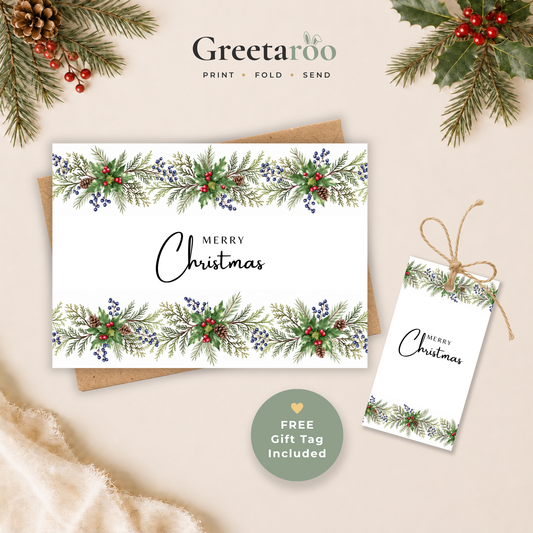 Festive Printable Christmas Card