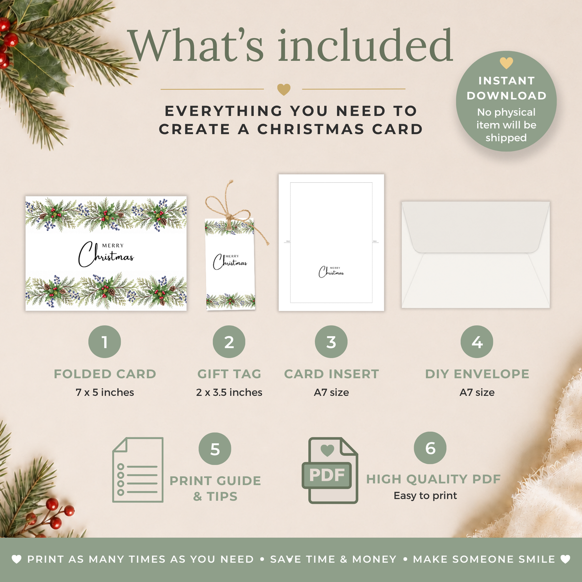 Festive Printable Christmas Card