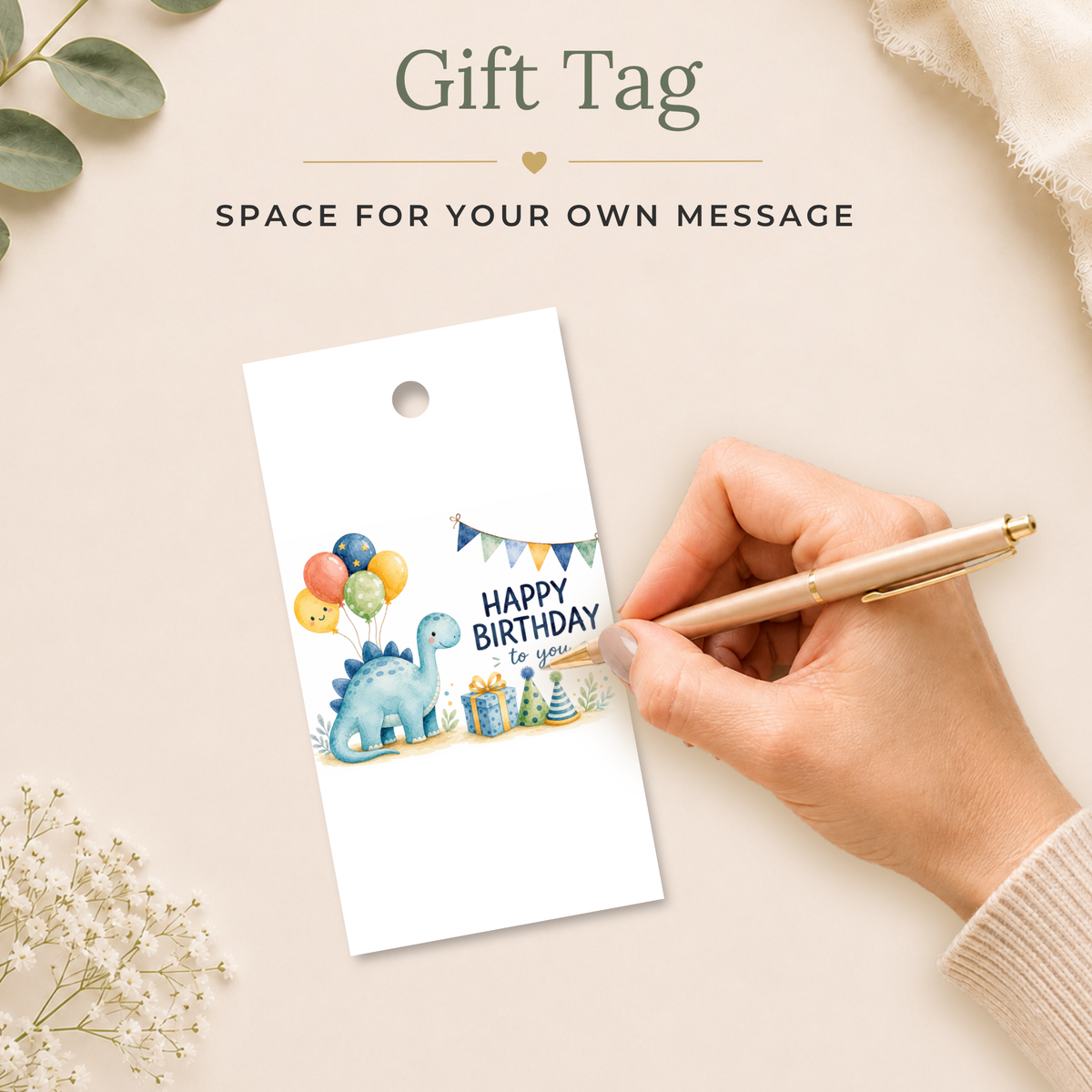 Printable Dinosaur Birthday Gift Tag