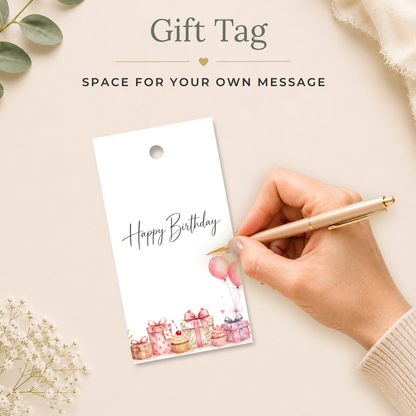 Pink Balloons & Gifts Printable Birthday Gift Tag