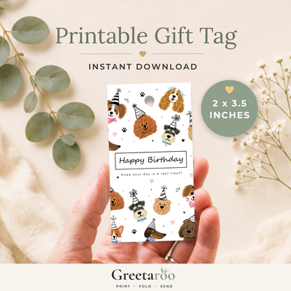 Funny Dog Printable Birthday Gift Tag