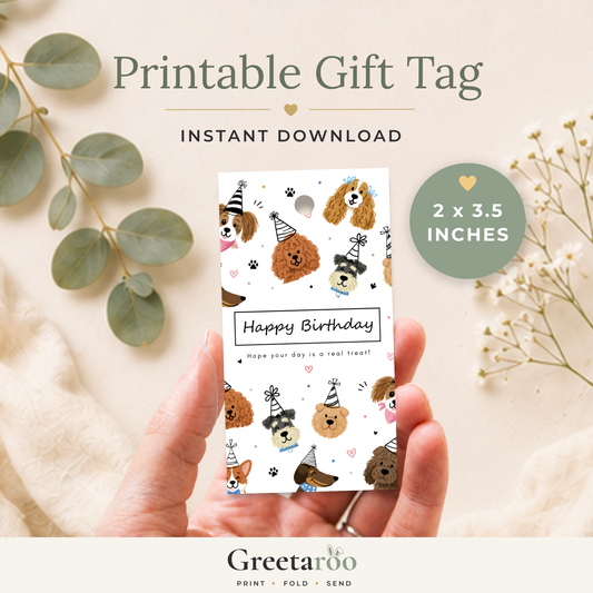 Funny Dog Printable Birthday Gift Tag