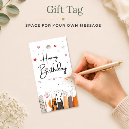 Cute Cat Printable Birthday Gift Tag