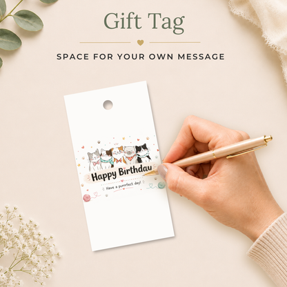 Cat Printable Birthday Gift Tag