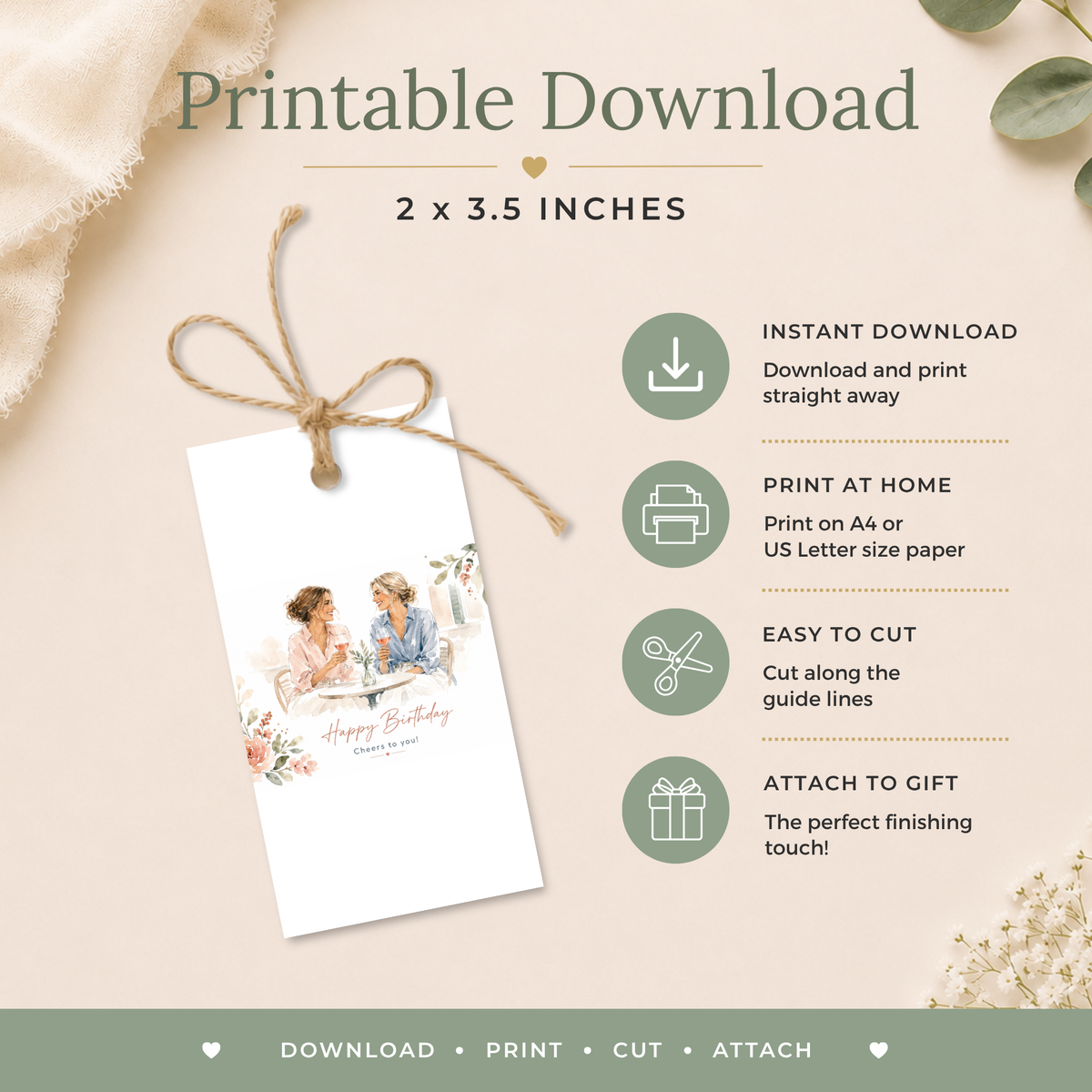Printable Best Friend Birthday Gift Tag