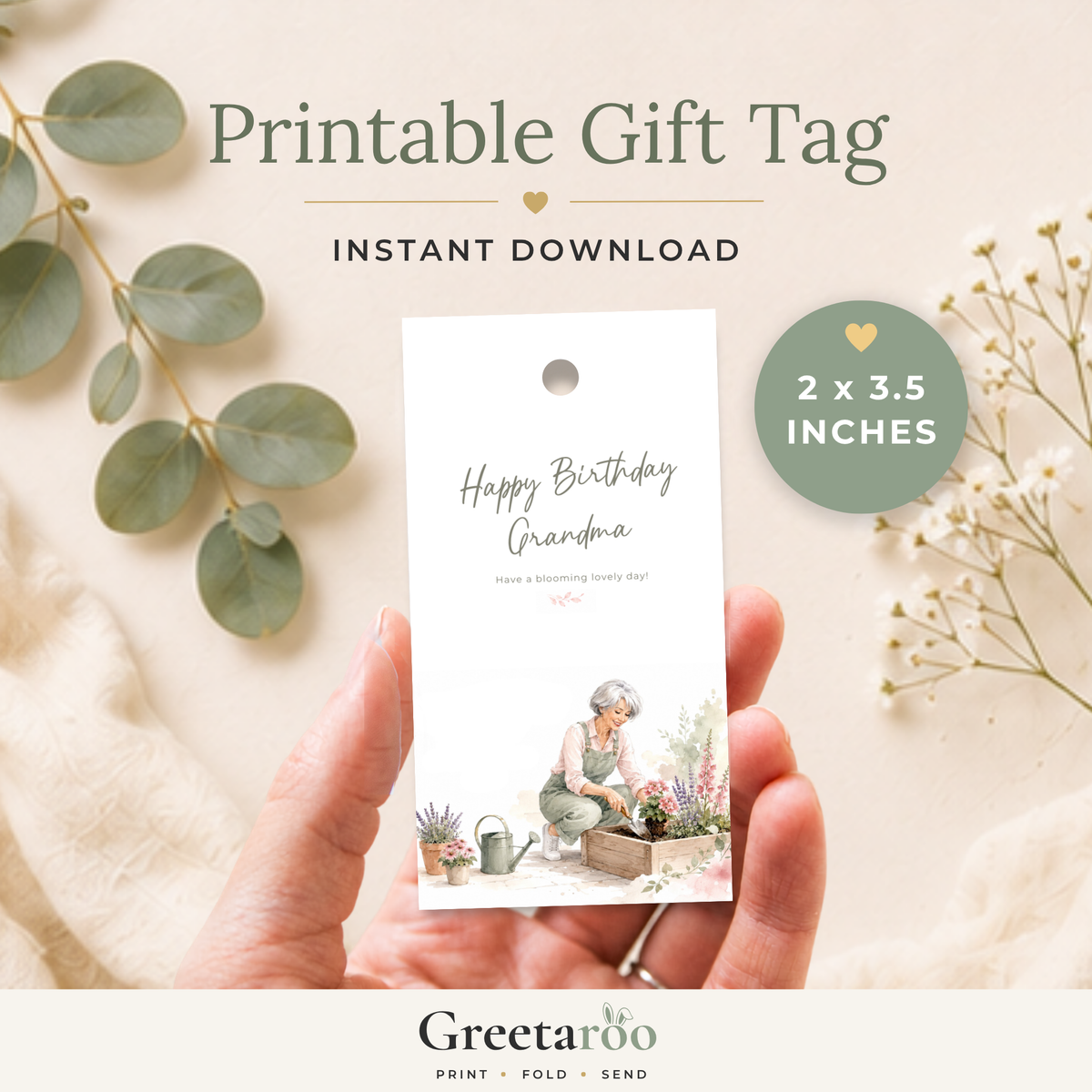 Printable Birthday Gift Tag for Grandma