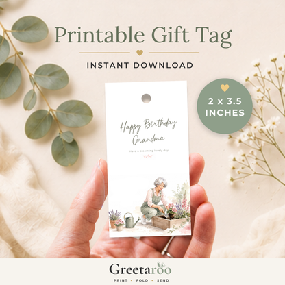 Printable Birthday Gift Tag for Grandma