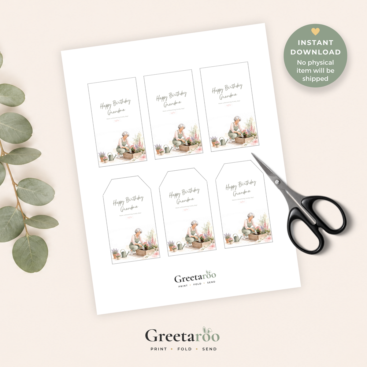 Printable Birthday Gift Tag for Grandma